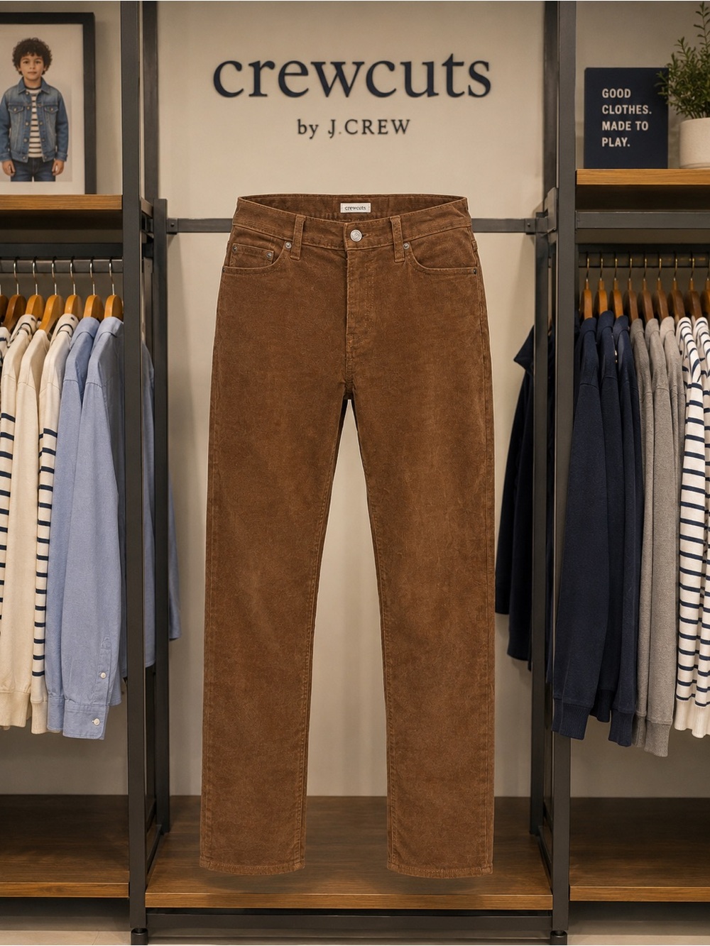 Crewcuts Dark Brown Corduroy Slim Pants